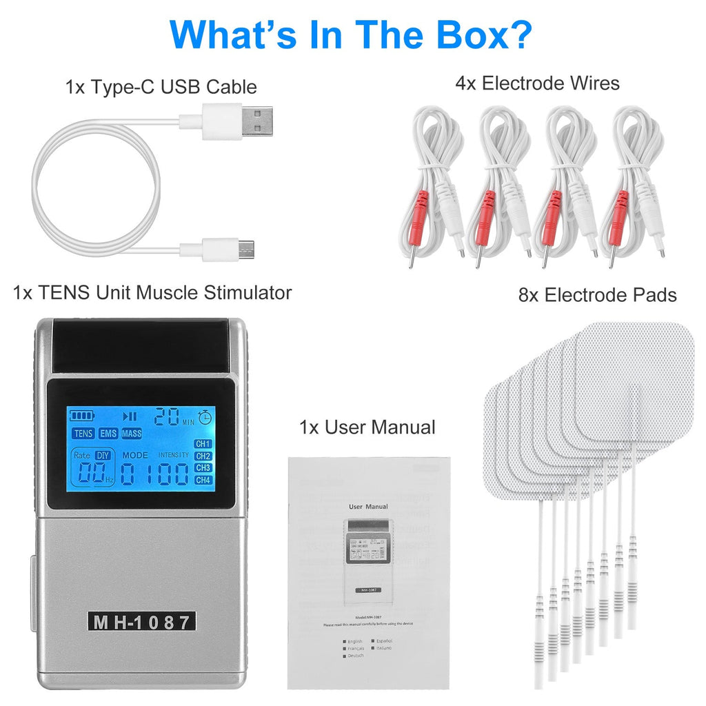 4-Channel TENS &amp; EMS Muscle Stimulator — 48 Modes - Solutions for Her & Him